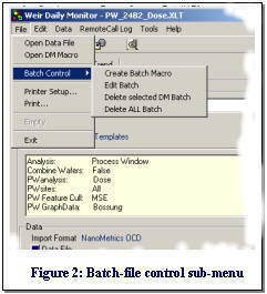 Figure 2: Batch file control sub-menu