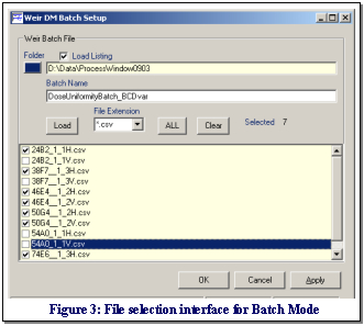 Figure 3: File selection interface for Batch Mode